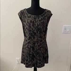 Free People Animal Print Sleeveless Blouse